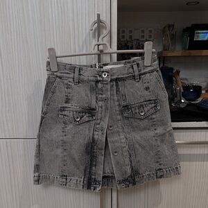 Grey Beams Denim Skirt